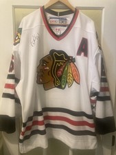 PHIL HOUSLEY CHICAGO BLACKHAWKS #6 SIGNED AUTHENTIC HOCKEY JERSEY SIZE 52