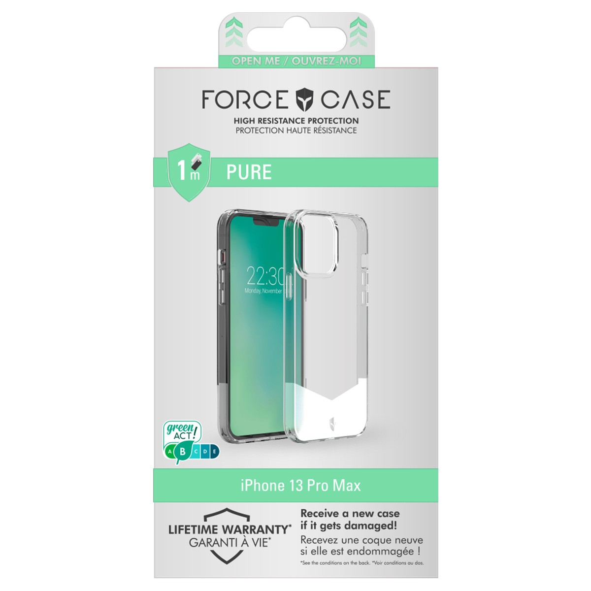 Coque de protection Force Case Pure transparente pour iPhone 13 Pro Max - 4