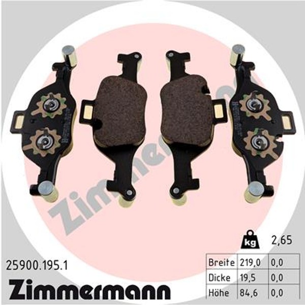 Zimmermann Bremsbelagsatz Scheibenbremse 25900.195.1 FüR F90 X4 BMW X5 G30 X3 X6-image