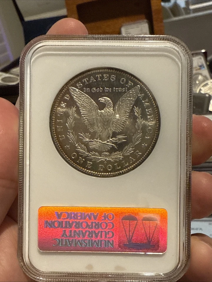 1882-O NGC CAC MS63DMPL Morgan Silver Dollar PQ Great Cameo Vintage Slab! - Image 3 of 4