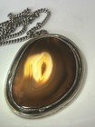 VTG Sterling Silver HUGE MEXICO AGATE VJL Statement Pendant 20.5" Necklace 84g — photo 5