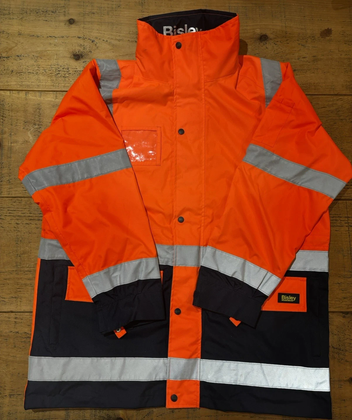 Bisley 5‑in‑1 Taped Rain Jacket – Hi‑Vis Orange/Navy – Size XL - product detail image 15