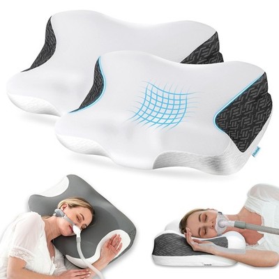 Elviros Neck Pillow For Pain Relief Sleeping 2 Pack Cpap Pillows For Side