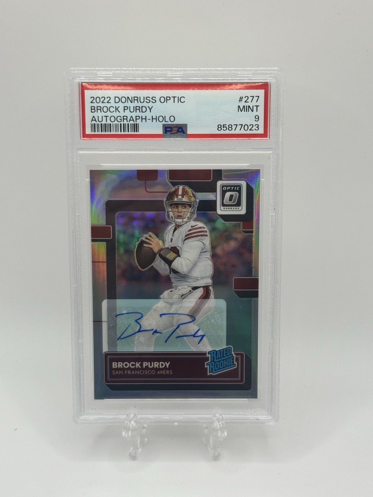 2022 Panini Donruss Optic - Rated Rookie Brock Purdy Holo Prizm Autographs /125