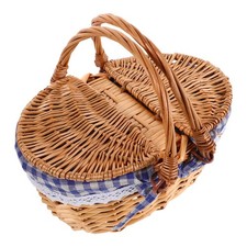 Picknickkorb Für Kinder Handgewebter Kleiner Suchen Mini-Weidenkorb Mit Deckel