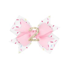 1pcs 4 Baby Hair Bow for 2 Years Old 2nd Birthday Outfit Girl Birthday Decora...