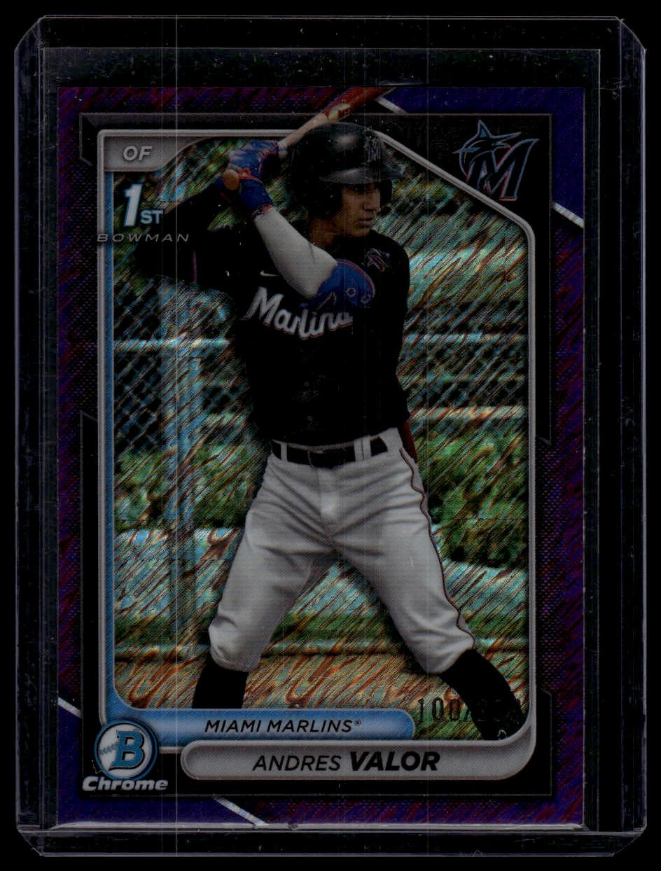 2024 Bowman Chrome #BCP-196 Andres Valor Purple Shimmer Ref /250
