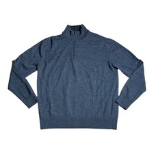 UNTUCKit Belguardo 1/4 Zip 100 Extra Fine Merino Wool Sweater Gray Size Large