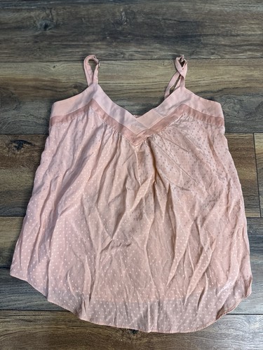 Rebecca Taylor Silk Tank Blouse Adjustable Strap Color Beach Size 4