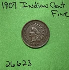 1907 Indian Head Cent / Penny 1c Fine