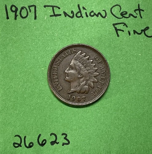 1907 Indian Head Cent / Penny 1c Fine