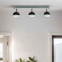 Deckenstrahler Schwarz Weiß B: 43 Cm Schwenkbar 3-Flammig GU10 Deckenlampe