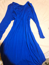 Givera Blue Long Sleeve Round Neck Maxi Dress Size 8 Regular Long