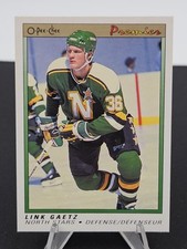 1990-91 O-Pee-Chee Premier #33 Link Gaetz Minnesota North Stars Rookie Card. rookie card picture