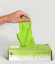 Nitrile Lime Green Glove, Disposable Glove, Powder Free, Thick Quality, Latex...