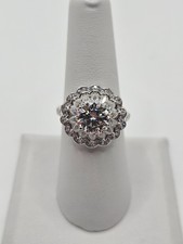 1.0ct Round Moissanite Floral Halo Engagement...