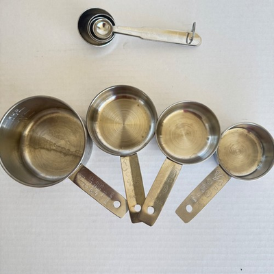 #ad VTG Stainless Steel Measuring Cups and tea Spoons 8 pcs Kitchen Essentials $49.95