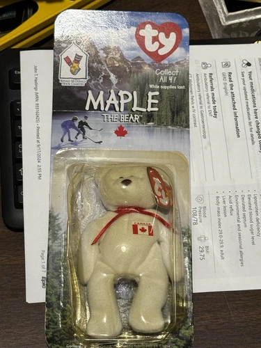 Maple The Bear Ty Beanie Baby With Errors - Picture 1 of 3