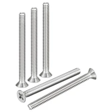 #4-40x1-1/8" Flat Head Machine Screws -100pcs -304 Stainless Steel -Silver