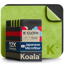 Koala Lens Cleaning Cloth Japanese Microfiber Black Green Pack of 12