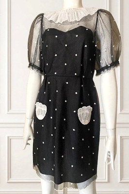 Sretsis Shell Dot Tulle US4 | Sofia Coppola lolita style Little Black Dress
