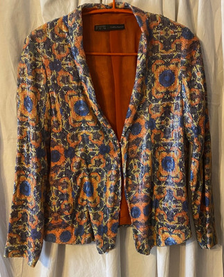 Zara Basic sommerliche Jacke Pailletten Gr. M wieNEU