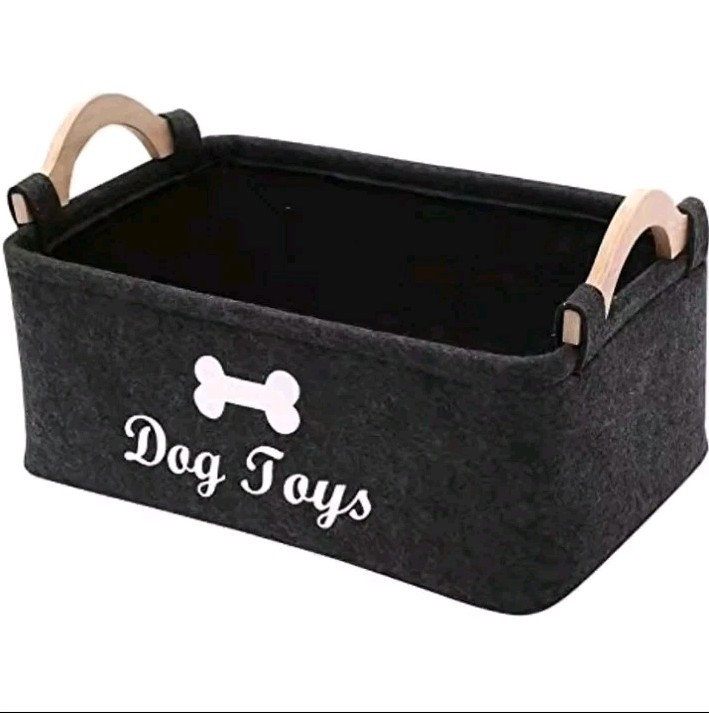 Felt Pet Toy Box Dog Toy Box Storage Basket Box Perfect For Organizing Pets