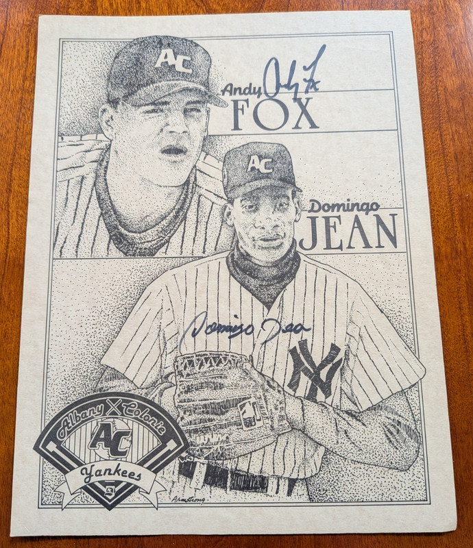 Andy Fox & Domingo Jean Autographed Photo – 1993 Albany-Colonie Yankees