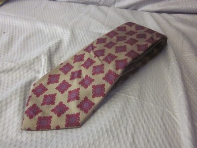 Vintage Coach Men's Geometric Multi-Color 100% Silk Classic Tie
