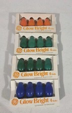 Vintage GE Glow Bright Brite C7-CC Replacement Bulbs 4 Packs 16 Bulbs Christmas