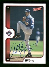 2002 UD Victory #126 Aaron Myette signed autograph BXCP41