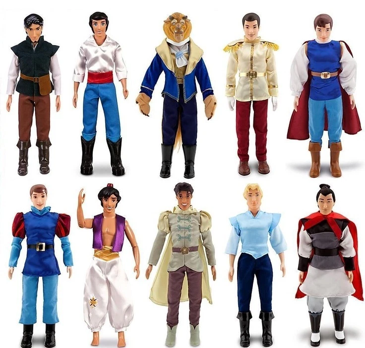 Disney Prince Doll Aladdin Beauty Beast Flynn Rider Eric Philip Charming  Florian