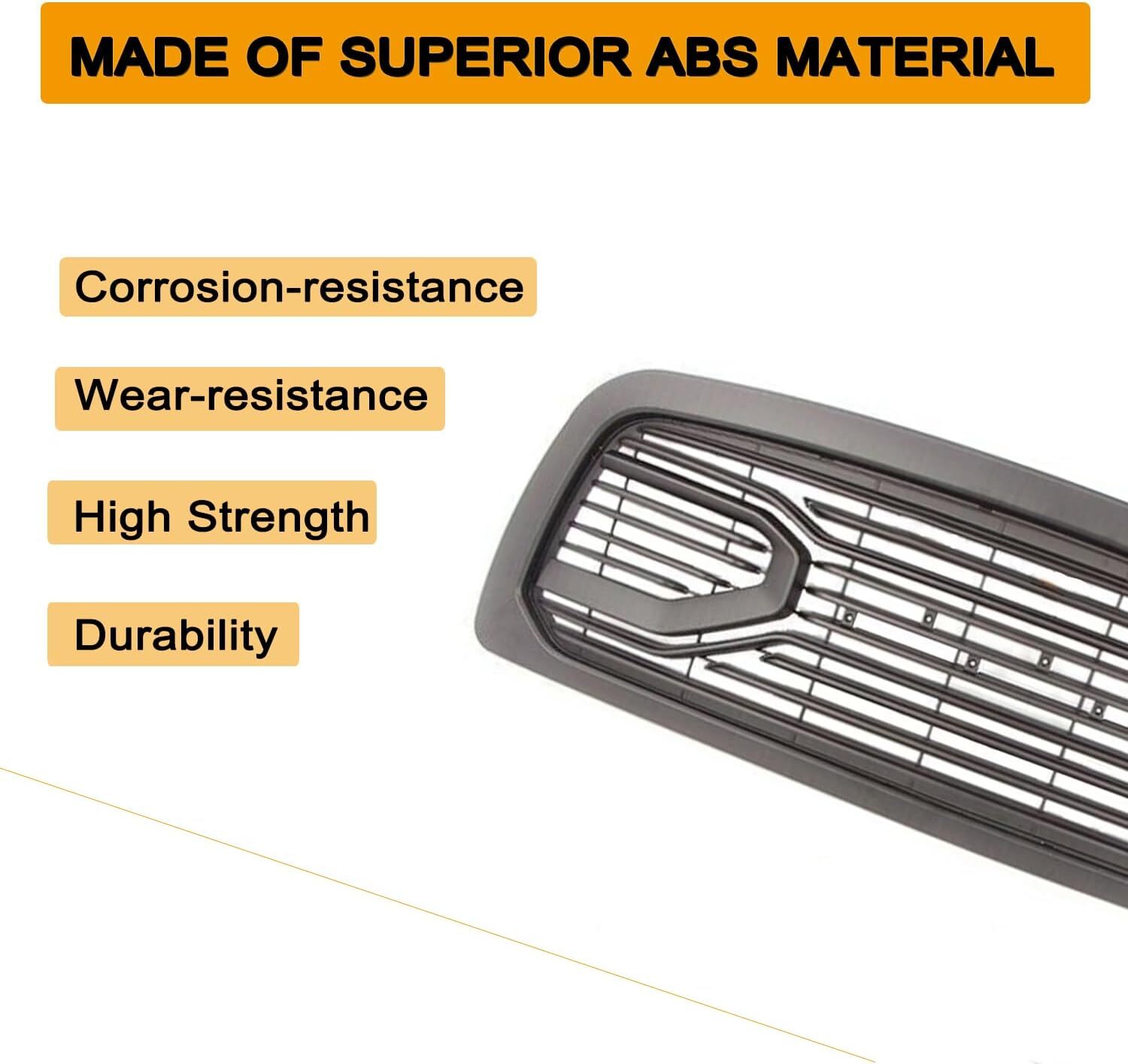 Front Shell Grille for 2013 2018 RAM 1500 (W/ACCES) Matte Black Big ...