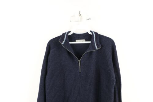 Smartwool Mens Medium Howelsen Merino Wool Knit Half Zip Pullover Sweater Blue - Picture 2 of 9