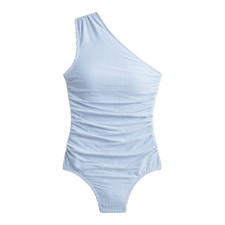 J Crew Swimsuit Size 22 Ruched one-shoulder one-piece in seersucker