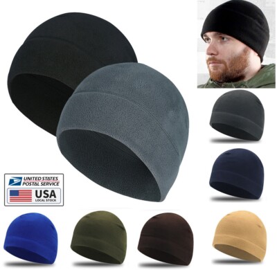 2× Tactical Winter Warm Fleece Watch Cap Military Ski Skull Hat