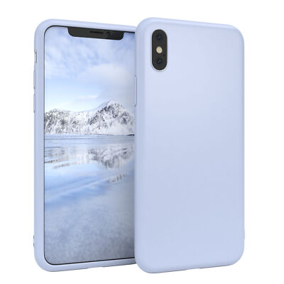 für Apple iPhone XS Max Hülle Case Silikon Cover Schutz Tasche Matt Hellblau
