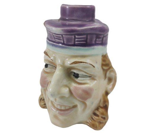 Sarreguemines Majolica Type Face Bottle READ!!! - Picture 2 of 12