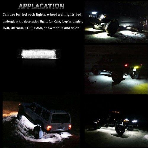8x LED Rock Lights Universal Offroad Light for Jeep Truck ATV UTV 4X4 Underbody - Picture 4 of 15