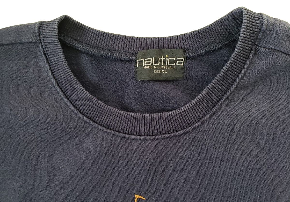 Nautica Reissue Crew Pullover Logo Navy Blue Sweater Men's Nautica Reissue Crew Pullover Logo Navy Blue Sweater Men's
