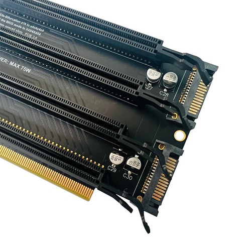 Puerto de bifurcación PCIe x16 expansión PCI-E a ranuras x4x4x4x4 fuente de alimentación 4 divididas - Imagen 4 de 6
