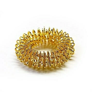 CHI-ENTERPRISE Massagering für die Finger | Anti Stress - Akupressur Ring | 1 Ring (gold, groß)