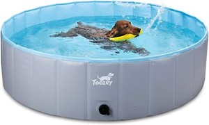 Toozey Dog Pool Slip-Resistant Foldable PVC Gray/Light Blue Medium