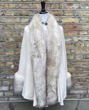Joanna Hope Faux Fur Poncho Cape One Size
