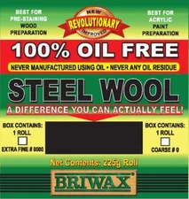 Briwax 100% Oil Free Extra Fine Steel Wool, 225g (Grade #0000)