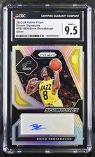 2023-24 Panini Prizm Brice Sensabaugh Rookie Signatures Silver Cgc 9.5 Mint+