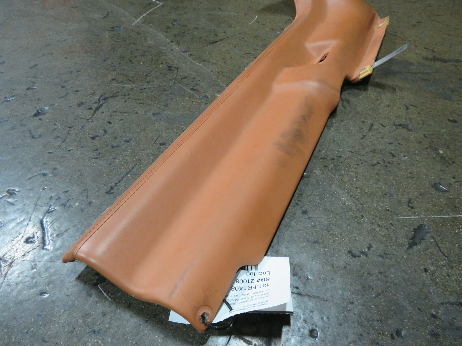 Ferrari 599 GTB, LH, Left, Sill Trim Panel, Tan, Used, Damaged, P/N 69378600