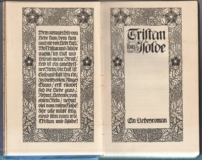 ANTIQUARIAN ,TRISTAN UND ISOLDE by WILL VESPER in GERMAN , circa 1890