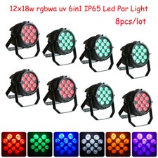 Fast Ship 12x18w RGBWA UV6in1 Waterproof led Par light Dj Disco Stage Light 8pcs