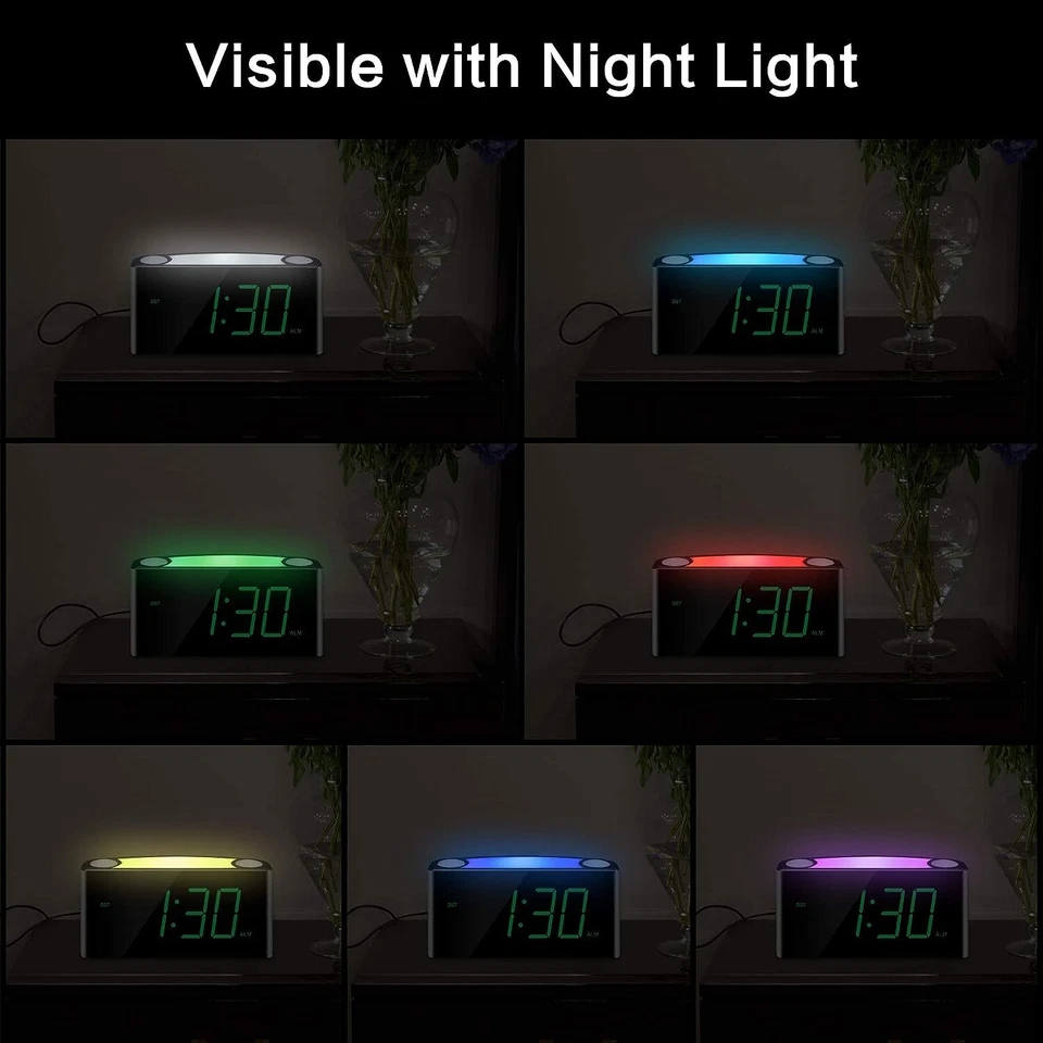 Reloj Despertador Digital para Dormitorio - Práctica Luz Nocturna, Grandes Números con Pantalla Foto 3 de 4